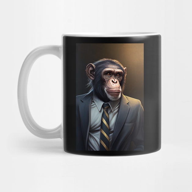 Adorable Monkey In A Suit - Fierce Chimpanzee Animal Print Art For Fashion Lovers by Whimsical Animals